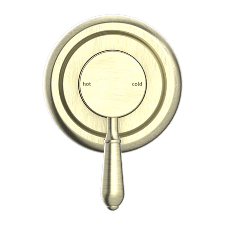 York Shower Mixer With Metal Lever Aged Brass