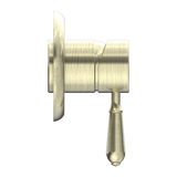 York Shower Mixer With Metal Lever Aged Brass