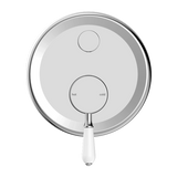 York Shower Mixer With Divertor With White Porcelain Lever Chrome