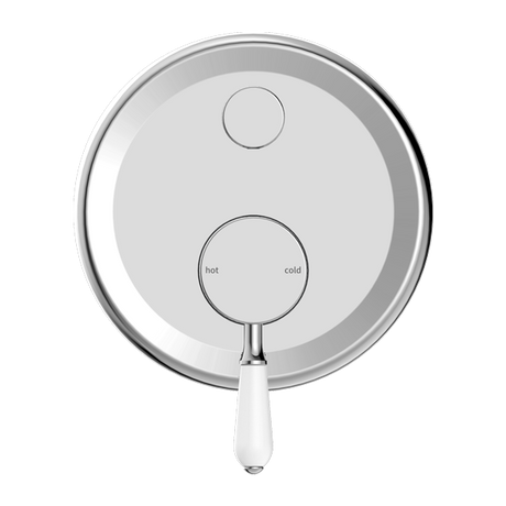 York Shower Mixer With Divertor With White Porcelain Lever Chrome