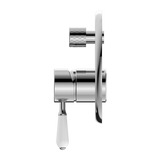 York Shower Mixer With Divertor With White Porcelain Lever Chrome