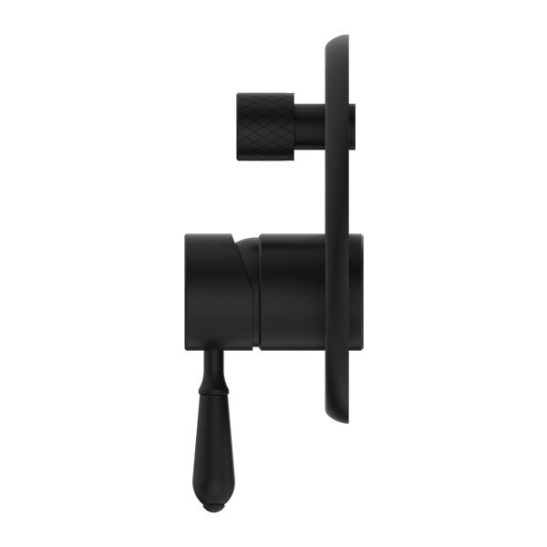 York Shower Mixer With Divertor With Metal Lever Matte Black