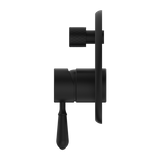 York Shower Mixer With Divertor With Metal Lever Matte Black