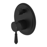 York Shower Mixer With Divertor With Metal Lever Matte Black
