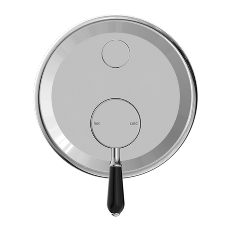 York Shower Mixer With Divertor With Black Porcelain Lever Chrome