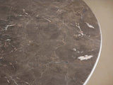 Saint Germain Carrara Marble Top Round Dining Table With Wood Rennes Base