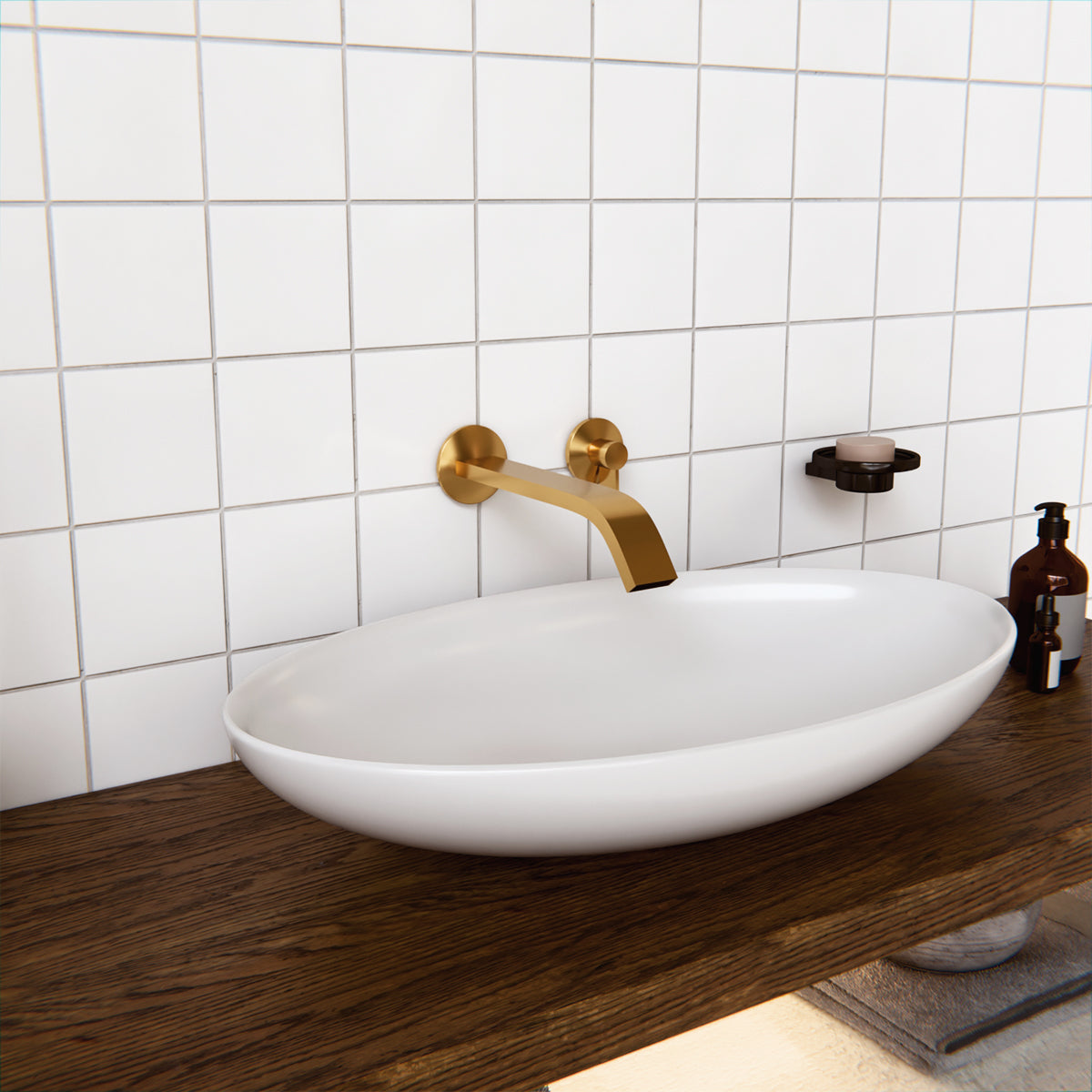 Components Ribbon Basin Spout - Brushed Brass