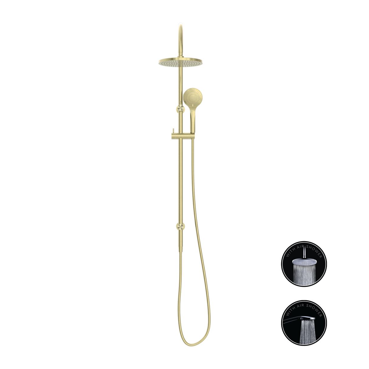 Opal Twin Shower With Air Shower Brushed Gold