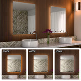 24"× 30" Frameless LED Backlit Mirror Single-Touch Dimmer Switch & Defogger 45° Wall-Mounted