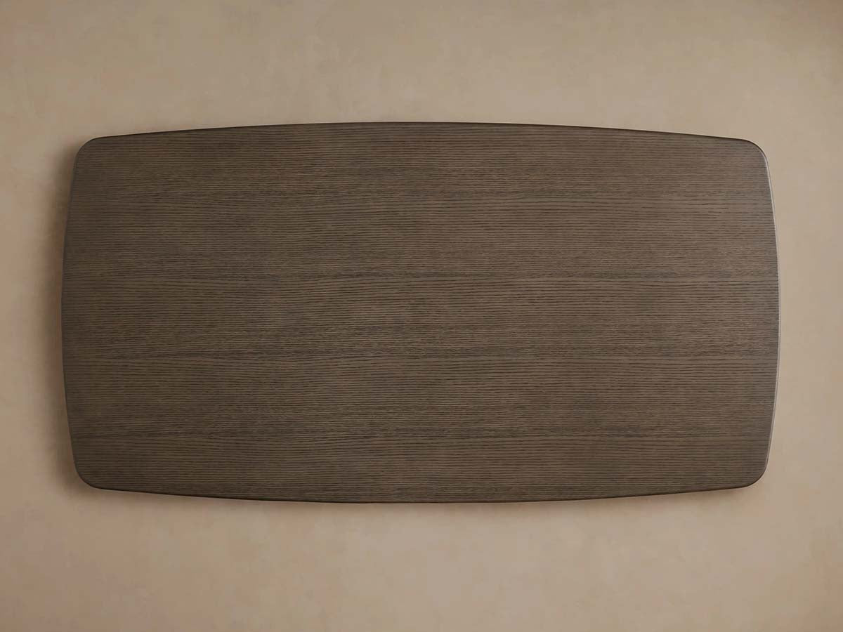 Saint Germain Rectangle Oak Top Dining Table with Wood Dauphine Base