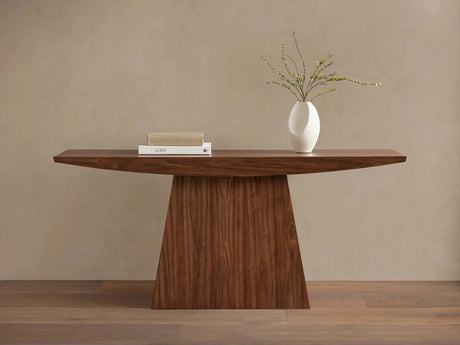 Ilaria Walnut Wood Entryway Console Table Elegant Hallway Entrance Table