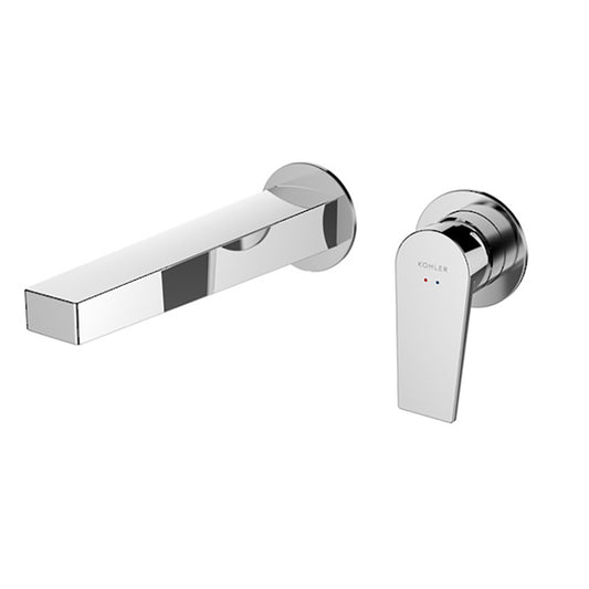 Taut Wall Mount Basin Mixer - Polished Chrome