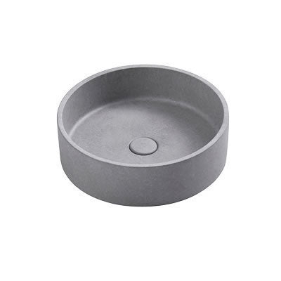 NAGA Perugia Concrete Basin with Matching Pop-up Waste Round Grey Mist