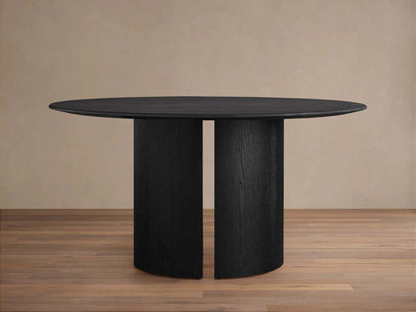Saint Germain Round Oak Dining Table with Wood Dauphine Base