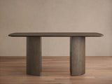 Saint Germain Rectangle Oak Top Dining Table with Wood Dauphine Base