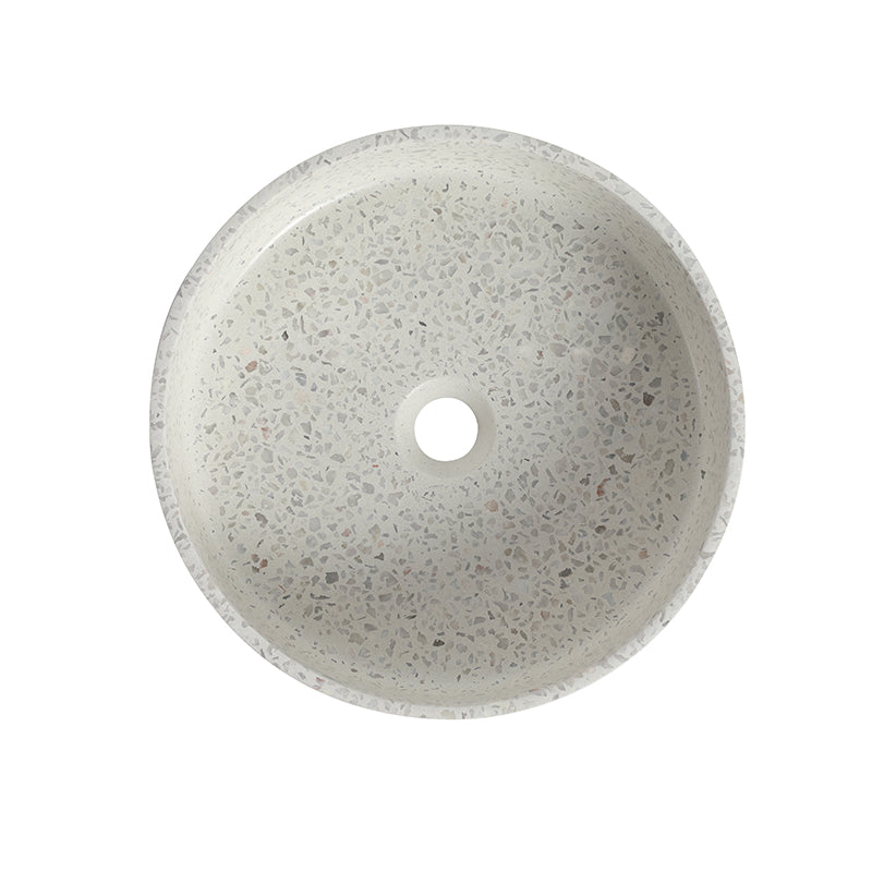NAGA Perugia Concrete Basin with Matching Pop-up Waste Round Terrazzo