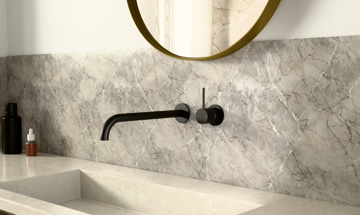 Mecca Shower Mixer 60mm Handle Up Plate Matte Black