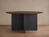 Saint Germain Round Oak Wood Dining Table with Clement Base
