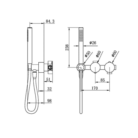 Kara Progressive Shower System Separate Plate Brushed Bronze