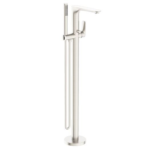 Bianca Freestanding Bath Mixer With Hand Shower Brushed Nickel