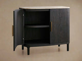 Danny Oak Wood Sideboards Cabinet Marble Top Buffet Cabinet Lockers