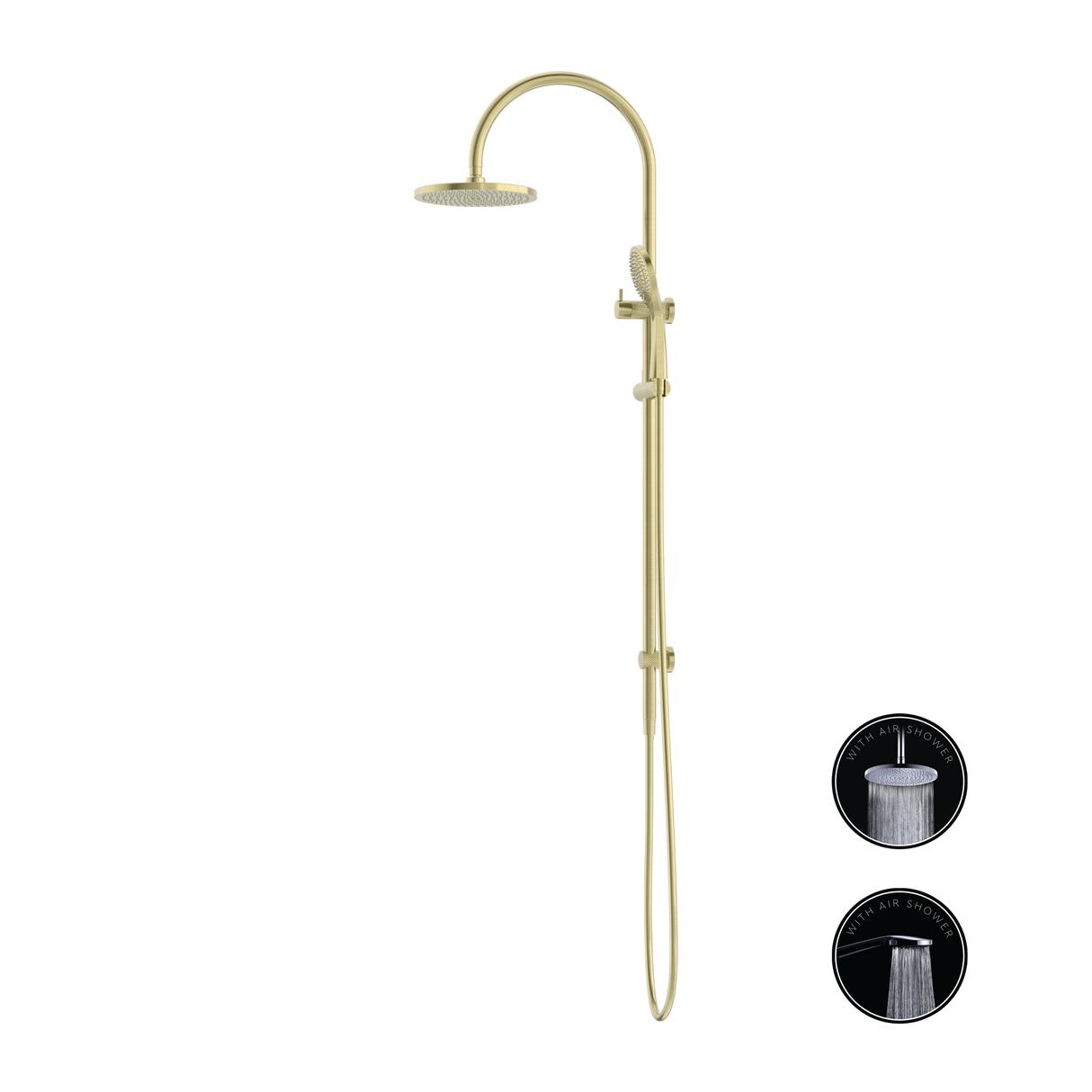 Opal Twin Shower With Air Shower Brushed Gold