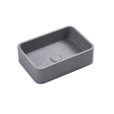NAGA Rimini Concrete Basin with Matching Pop-up Waste Rectangle French Grey