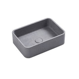 NAGA Rimini Concrete Basin with Matching Pop-up Waste Rectangle French Grey