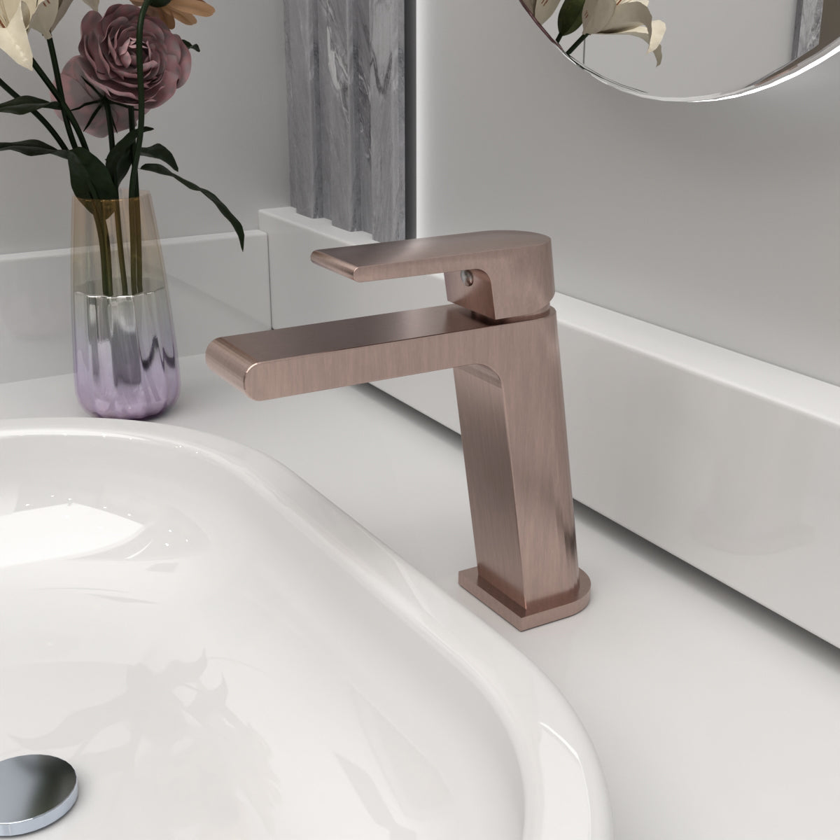 BIANCA BASIN MIXER STRAIGHT SPOUT BRUSHED BRONZE