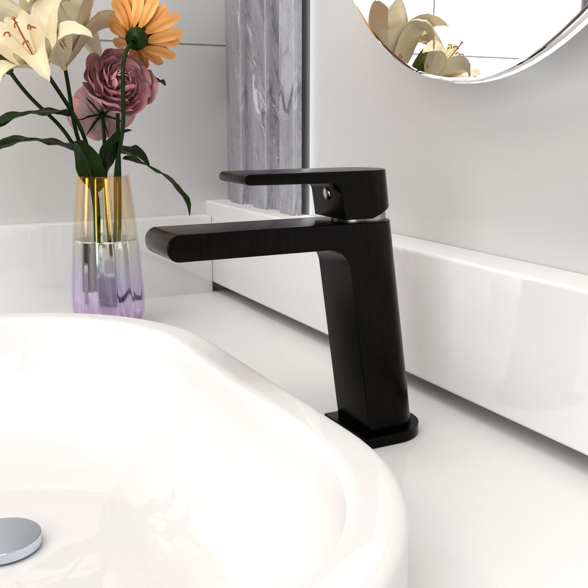 BIANCA BASIN MIXER STRAIGHT SPOUT MATTE BLACK