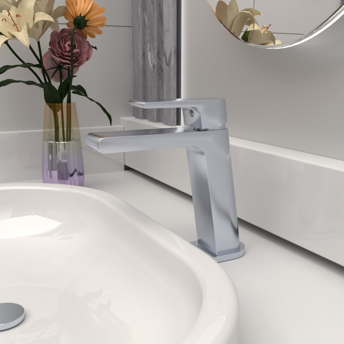BIANCA BASIN MIXER STRAIGHT SPOUT CHROME