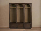 Hattie Oak Wood Entryway Cabinet Storage Tall Cabinet With Hooks