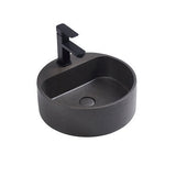 NAGA Burano Concrete Basin with Matching Pop-up Waste Round with 1 Tap Hole Black Sandstone