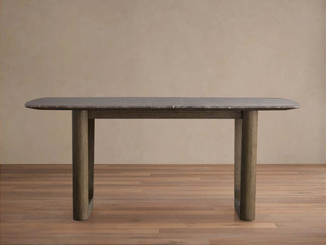 Saint Germain Marble Top Dining Table With Wood Rennes & metal Base