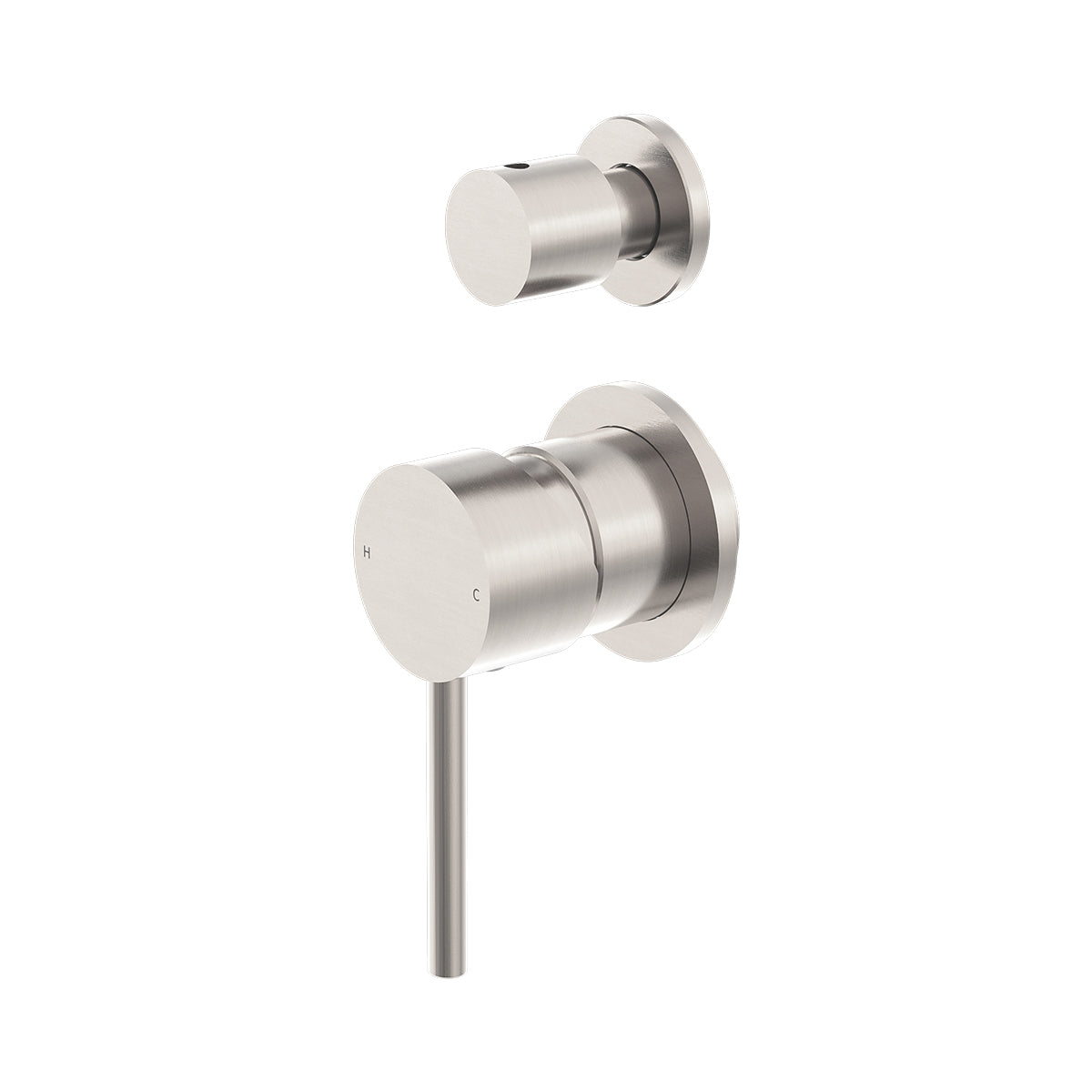 Dolce Shower Mixer With Divertor Separate Plate Brushed Nickel