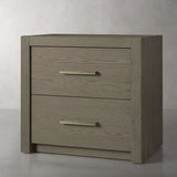 Bodhi Tall Nightstand Wood Night Side Cabinet Rustic Bedside Table Two-Drawer Chest
