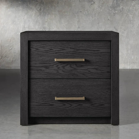 Bodhi Tall Nightstand Wood Night Side Cabinet Rustic Bedside Table Two-Drawer Chest