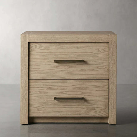 Bodhi Tall Nightstand Wood Night Side Cabinet Rustic Bedside Table Two-Drawer Chest