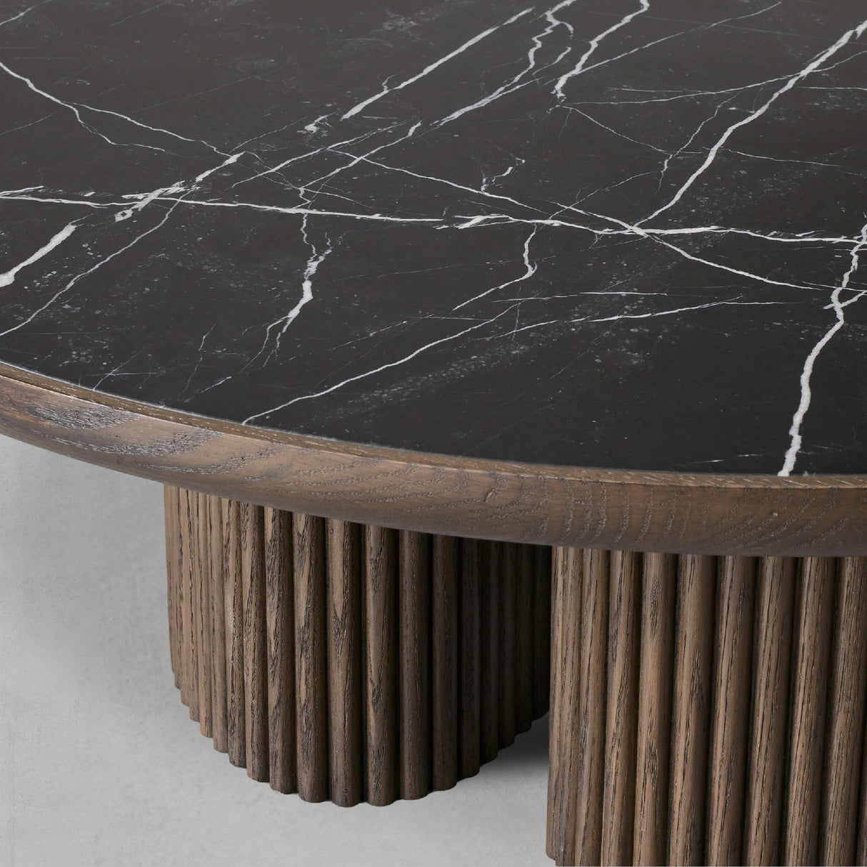Aster Wood Round Coffee Table Contemporary Sofa Center Tea Table