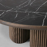 Aster Wood Round Coffee Table Contemporary Sofa Center Tea Table