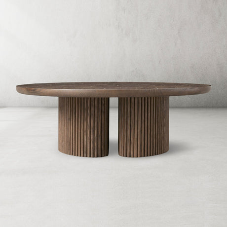 Aster Wood Round Coffee Table Contemporary Sofa Center Tea Table