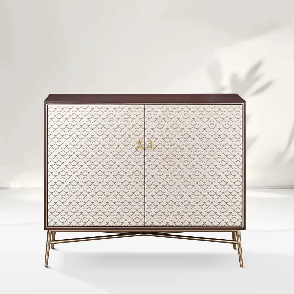 Seraphina Hand-Painted Champagne Gold Finish  Sideboard Buffet Cabinet With Two-Door