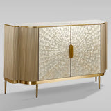 Perla Slate Top Sideboard Luxury Gold Buffet Cabinet With Mother-of-Pearl Door Panel