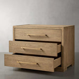 Darwyn Closed Nightstand Wood Bedside Table with Brass Handles Drawer