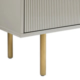 Doroda Modern Wood Frame Sideboard Spacious Cabinets With Gold Hardware