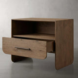 Felton Open Nightstand Oak Bedside Cabinet with Drawer & Shelf