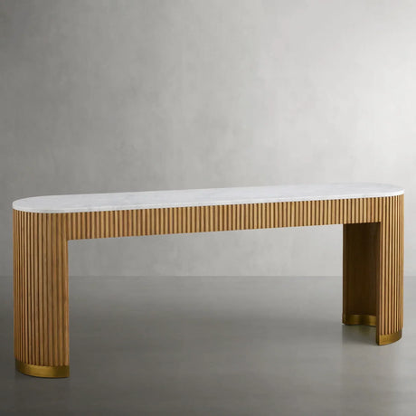 Finnley Marble Top Entryway Console Table Wood Hallway Entrance Table
