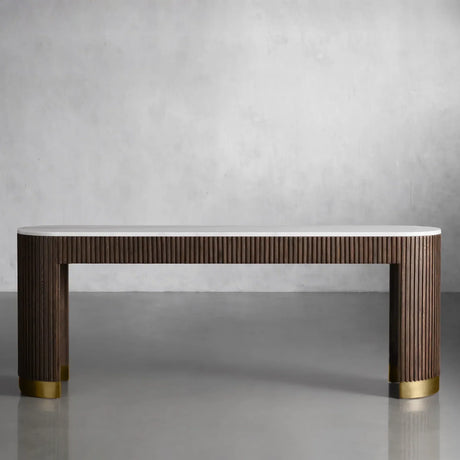 Finnley Marble Top Entryway Console Table Wood Hallway Entrance Table