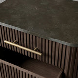 Finnley Closed Nightstand Marble Double Drawers Chest Bedside Table