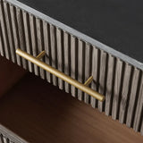 Finnley Closed Nightstand Marble Double Drawers Chest Bedside Table